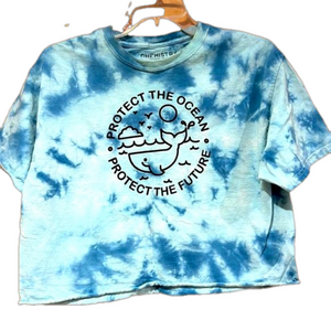 Protect The Ocean Chemistry Blue Tie Dye Half Shirt